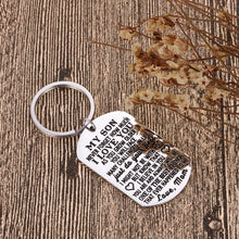 Load image into Gallery viewer, To My Son Christmas Keychain Gifts from Mom Dad Mother To Son Him Teens Stocking Stuffers Adult Men Teenage Boys Kids Birthday Graduation Sweet Sixteen Going To College Guys Males Wedding Gifts Present