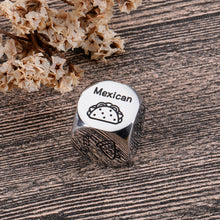 Load image into Gallery viewer, Food Decision Dice Decider for Couple Boyfriend Girlfriend Husband Wife Date Night Dice Gifts for Him Her Food Decision Dice Gifts One 11th Year Anniversary Valentines Gifts Dice for BFF Coworker