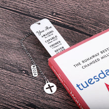 Load image into Gallery viewer, Christian Bookmark Gifts for Women Men Female Christmas Religious Gifts for Him Her Confirmation Gifts Bible Verse Bookmark for Book Lovers Teenage Girls Baptism Catholic Gifts for Female Stuffer