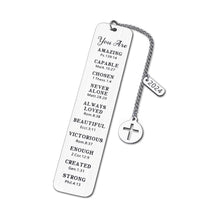Load image into Gallery viewer, Christian Bookmark Gifts for Women Men Female Christmas Religious Gifts for Him Her Confirmation Gifts Bible Verse Bookmark for Book Lovers Teenage Girls Baptism Catholic Gifts for Female Stuffer