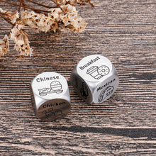 Load image into Gallery viewer, Anniversary Dice Gifts for Him Food Decision Dice Decider Date Night Gifts for Boyfriend Girlfriend Husband Wife Couple One 11 Year Anniversary Valentines Gifts for Him Her Best Friends Coworker Food