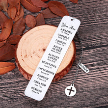 Load image into Gallery viewer, Christian Bookmark Gifts for Women Men Female Christmas Religious Gifts for Him Her Confirmation Gifts Bible Verse Bookmark for Book Lovers Teenage Girls Baptism Catholic Gifts for Female Stuffer