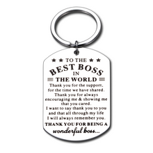 Load image into Gallery viewer, Boss Appreciation Gifts For Office Manager Female Boss Lady Mentor Pm Coach Supervisor Leader Keychain From Coworker Colleague Employee Christimas Valentines Birthday Farewell Goodbye Retirement Gifts Encouragement Key Ring Best Boss Gifts Men Women