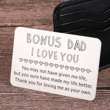 Load image into Gallery viewer, Fathers Gifts from Son Daughter Kids For Step Dad Wallet Insert Card Gifts from Stepdaughter Stepson Wife for New Daddy Father To Be Birthday Christmas Valentines Thanksgiving Day Card Gifts