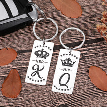 Load image into Gallery viewer, Couples Valentines Day Gifts For Him Boyfriend And Girlfriend Matching Keychain Newly Wedding Gifts For The Couple Bride And Groom To Be Newlyweds Engagement Anniversary Keychain Set For Husband Wife Fiance Keychain Christmas Stocking Stuffers