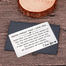 Load image into Gallery viewer, Fleure Esme Husband Wife Wallet Card Insert Valentine Christmas Gifts for Him Her Men Husband Anniversary from Wife Girlfriend Stocking Suffers Birthday Gift I Love You Note Wedding Engagement Gifts Fiance Groom