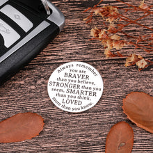 Load image into Gallery viewer, Pocket Hug Token Keepsake Gifts for Boyfriend Son Daughter Newphew Best Friends Long Distance Relationship Inspirational Gifts from Girlfriend Mom Dad Graduation Retirement Gifts Double-Sided Coin