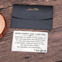Load image into Gallery viewer, Fleure Esme Husband Wife Wallet Card Insert Valentine Christmas Gifts for Him Her Men Husband Anniversary from Wife Girlfriend Stocking Suffers Birthday Gift I Love You Note Wedding Engagement Gifts Fiance Groom