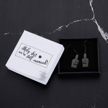 Load image into Gallery viewer, Holy shit we’re still married Black Funny Hook Earring Set Halloween Earrings Ghost Dangle Skull Drop Wizard Bottle Ear Stud Earrings Jewelry Christmas Gift for Women