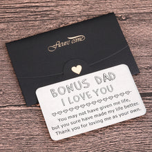Load image into Gallery viewer, Fathers Gifts from Son Daughter Kids For Step Dad Wallet Insert Card Gifts from Stepdaughter Stepson Wife for New Daddy Father To Be Birthday Christmas Valentines Thanksgiving Day Card Gifts