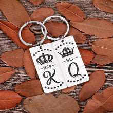 Load image into Gallery viewer, Couples Valentines Day Gifts For Him Boyfriend And Girlfriend Matching Keychain Newly Wedding Gifts For The Couple Bride And Groom To Be Newlyweds Engagement Anniversary Keychain Set For Husband Wife Fiance Keychain Christmas Stocking Stuffers