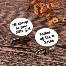Load image into Gallery viewer, Cufflinks for Men Men Initials Sterling Silver Father of The Bride Cufflinks Gifts from Daughter Dad Cufflinks for Men Set Shirt Cufflinks Father of The Groom Gift Father's Day Gift
