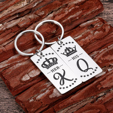 Load image into Gallery viewer, Couples Valentines Day Gifts For Him Boyfriend And Girlfriend Matching Keychain Newly Wedding Gifts For The Couple Bride And Groom To Be Newlyweds Engagement Anniversary Keychain Set For Husband Wife Fiance Keychain Christmas Stocking Stuffers