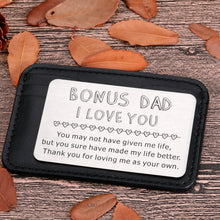 Load image into Gallery viewer, Fathers Gifts from Son Daughter Kids For Step Dad Wallet Insert Card Gifts from Stepdaughter Stepson Wife for New Daddy Father To Be Birthday Christmas Valentines Thanksgiving Day Card Gifts