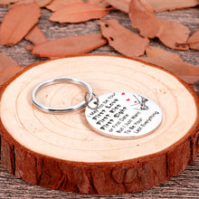 Load image into Gallery viewer, Valentines Day Gifts for Him Girlfriend Boyfriend Date Keychain from BFF Couple Keychain for Her Wedding Anniversary Birthday Thanksgiving Love Keychain for Husband Wife May Not My First Keychain