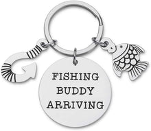 Load image into Gallery viewer, Gifts For New-Dad-Grandpa-Keychain-Birth Pregnancy Announcement Gifts Keepsake Fishing Buddy Arriving Key chain 2020 New Daddy Grandpa Father To Be Gifts For Him Men Husband From Wife Gifts