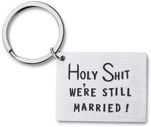 Load image into Gallery viewer, Funny Anniversary Keychain Gifts For Men Him Her Husband Wife Valentine Day Gifts For Hubby Wifey Couple Birthday Gifts For 5th 10th 20th Anniversary Wedding Gag Gifts Key Chain Men Women