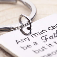 Load image into Gallery viewer, Step Dad Keychain Gifts Father’s Day Birthday Gifts for New Dad Thank You for Loving Me As Your Own Wedding Gifts for Father in Law from Daughter Son Key Ring Dog Tag