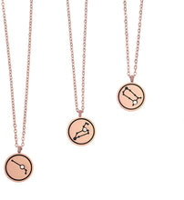 Load image into Gallery viewer, 12 Zodiac Constellation Necklace Valentine Day Gifts For Her Women Girls Star Birth Sign Necklace Gifts Horoscope Necklace Rose Gold 16" - 18" Chain Astrology Jewelry Pendant Celestial Necklace Zodiac Charm Gifts