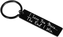 Load image into Gallery viewer, Husband Wife Keychain Christmas Gifts for Him Her I Love You More The End I Win Key Chain for Boyfriend Anniversary Presents Girlfriend Birthday Wedding for Fiance Funny Man Woman Present Jewelry