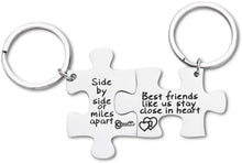 Load image into Gallery viewer, Best Friend Gifts for Women Girls Friendship Gifts Puzzle Pieces Side by Side Or Miles Apart Keychain Birthday Gifts for Best Friend BFF Women Men Teen Departing Gifts