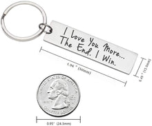 Load image into Gallery viewer, Husband Wife Keychain Christmas Gifts for Him Her I Love You More The End I Win Key Chain for Boyfriend Anniversary Presents Girlfriend Birthday Wedding for Fiance Funny Man Woman Present Jewelry