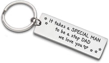 Load image into Gallery viewer, Stepdad New Husband Keychain Gifts From Wife Kids To New Dad Step Dad Father’s Day Birthday Wedding Gifts For Non-Biological Dad Father Figure From Daughter Son To Step Daddy Keyring