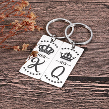 Load image into Gallery viewer, Couples Valentines Day Gifts For Him Boyfriend And Girlfriend Matching Keychain Newly Wedding Gifts For The Couple Bride And Groom To Be Newlyweds Engagement Anniversary Keychain Set For Husband Wife Fiance Keychain Christmas Stocking Stuffers