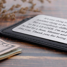 Load image into Gallery viewer, Boss Christmas Appreciation Gifts Wallet Card for Mentor Leader Thank You Note Leaving Going Away Gifts Supervisor Retirement Boss Birthday Gifts Coworker Men Women Goodbye Farewell Presents