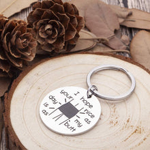 Load image into Gallery viewer, Funny Gag Gifts keychain for Bodybuilder friends Girlfriend Couple Keychain for wife Wedding Anniversary Fun Gifts for Women Men I Hope Your Day is As Nice As my But him her Hilarious