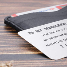 Load image into Gallery viewer, To My Husband Wallet Card Insert Gifts For Wedding Anniversary Christmas Gifts For Him Men Husband From Wife Valentine Birthday Gifts Long Distance Deployment Gifts For Groom Fiance I Love You