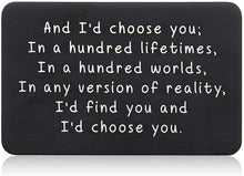 Load image into Gallery viewer, Valentine Gifts for Him Her Men Wallet Card Black for Boyfriend Husband Christmas from Wife Girlfriend Anniversary Birthday Gift Mini Love Note Wedding Engagement Gifts for Groom Fiance I love you