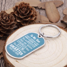 Load image into Gallery viewer, Son Keychain Inspirational Gifts For Teenage Boys Men From Mom Dad To Son Birthday College Graduation Motivational Gifts Always Remember You Are Braver Key Ring Wedding Presents For Him