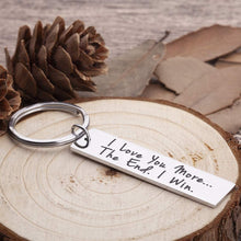Load image into Gallery viewer, Husband Wife Keychain Christmas Gifts for Him Her I Love You More The End I Win Key Chain for Boyfriend Anniversary Presents Girlfriend Birthday Wedding for Fiance Funny Man Woman Present Jewelry