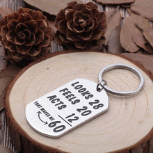 Load image into Gallery viewer, Funny Happy 60th Birthday Keychain Gifts for Men Women Turning 60 Gifts 60 Years Old Gifts for/from Husband Wife Grandma Grandpa Mom Dad Newly Turned 60th B-Day Key Ring Presents Him Her