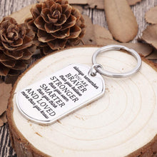 Load image into Gallery viewer, Inspirational Encouragement Gifts for Son Daughter Keychain Women Men College Students Teenage Boy Girls Birthday Wedding Always Remember You are Braver Engraved Key Ring for Men Teens