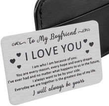 Load image into Gallery viewer, to My Boyfriend Christmas Gifts Wallet Card Insert for Him Men from Girlfriend to Boyfriend Husband to Be Valentine Stocking Suffers Anniversary Birthday Gifts I Love You Note Engagement Gifts Fiance