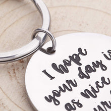 Load image into Gallery viewer, Funny Boyfriend Girlfriend Gag Gifts I Hope Your Day is As Nice As Your Butt Keychain Husband Wifey Gifts for Birthday Wedding Anniversary Fun Gifts for Men Women Best Friends Family