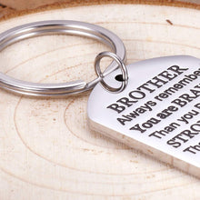Load image into Gallery viewer, Brother Keychain Inspirational Christmas Gifts for Borther Him from Sister Brother Siblings Stocking Stuffers for Teen Adult Men Teenage Boys Kids Birthday Gradation Wedding Gifts Presents