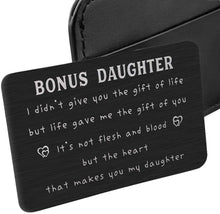Load image into Gallery viewer, To My Step Daughter Wallet Card Inserts Christmas Valentine Gifts For Step Daughter From Step Mom Mothers Day Inspirational 16 18 Birthday Memento For Her Adult Women Teenage Girls Graduation Gifts