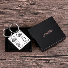 Load image into Gallery viewer, Couples Valentines Day Gifts For Him Boyfriend And Girlfriend Matching Keychain Newly Wedding Gifts For The Couple Bride And Groom To Be Newlyweds Engagement Anniversary Keychain Set For Husband Wife Fiance Keychain Christmas Stocking Stuffers