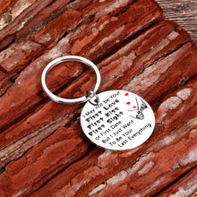 Load image into Gallery viewer, Valentines Day Gifts for Him Girlfriend Boyfriend Date Keychain from BFF Couple Keychain for Her Wedding Anniversary Birthday Thanksgiving Love Keychain for Husband Wife May Not My First Keychain