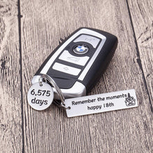 Load image into Gallery viewer, 18th Birthday Gifts Keychain For Son Daughter Teenage Girls Boys From Dad Mom Young Men Women Birthday Gifts Key Ring For boyfriend Girlfriend Him Her Best Friends Bff Teens Sisters