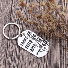Load image into Gallery viewer, Funny Happy 60th Birthday Keychain Gifts for Men Women Turning 60 Gifts 60 Years Old Gifts for/from Husband Wife Grandma Grandpa Mom Dad Newly Turned 60th B-Day Key Ring Presents Him Her