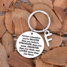 Load image into Gallery viewer, Inspirational Christmas Gifts for Son Daughter Keychain Personalized Initial Charm Valentine Women Men Friends Teens Sweet 16 Birthday College Graduation Gifts for Teenage Boy Girls Gifts Him Her