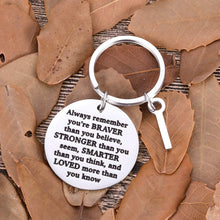 Load image into Gallery viewer, Inspirational Christmas Gifts for Son Daughter Keychain Personalized Initial Charm Valentine Women Men Friends Teens Sweet 16 Birthday College Graduation Gifts for Teenage Boy Girls Gifts Him Her