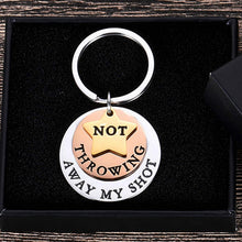 Load image into Gallery viewer, Hamilton Gifts Musical Jewelry Not Throwing Away My Shot Tri-Layer Keychain Broadway Musical Merchandise Theater Lover Gifts Rise Up Charm keyring for Teen Girls Men Women for Christmas Valentine