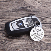 Load image into Gallery viewer, Mothers Day Gifts Keychain For Mom Mothers And Daughters Never Truly Part Mom From Daughter Gifts For Women Birthday Wedding Keyring Bonding Parting Graduation Gifts Keepsake From Mom Daughter