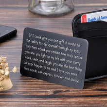Load image into Gallery viewer, Wallet Insert Card Black Christmas Gifts for Him Her Men Husband Valentine from Wife Girlfriend Boyfriend Anniversary Birthday Gifts Mini Love Note Wedding Engagement Gifts for Groom Fiance