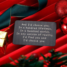 Load image into Gallery viewer, Valentine Gifts for Him Her Men Wallet Card Black for Boyfriend Husband Christmas from Wife Girlfriend Anniversary Birthday Gift Mini Love Note Wedding Engagement Gifts for Groom Fiance I love you